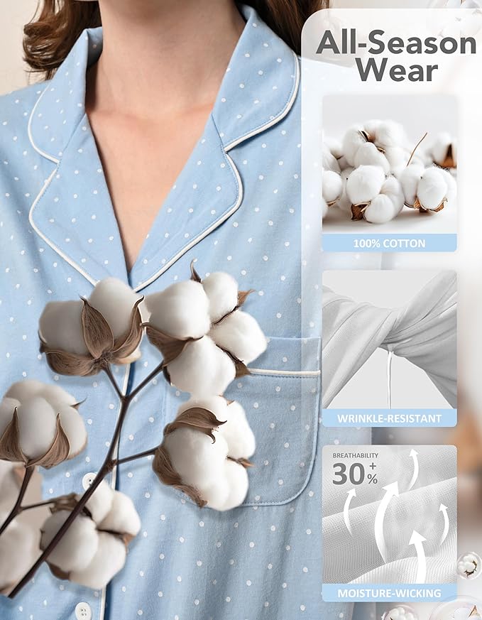 Women's 100% Cotton Pajama Set - 2 Piece