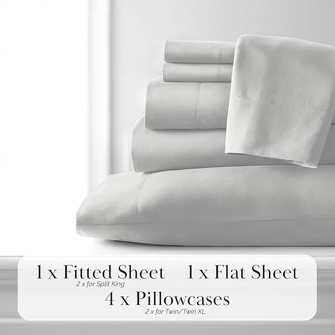 Microfiber Bed Sheet Set - King - 21 in Deep Pocket - 6 Piece