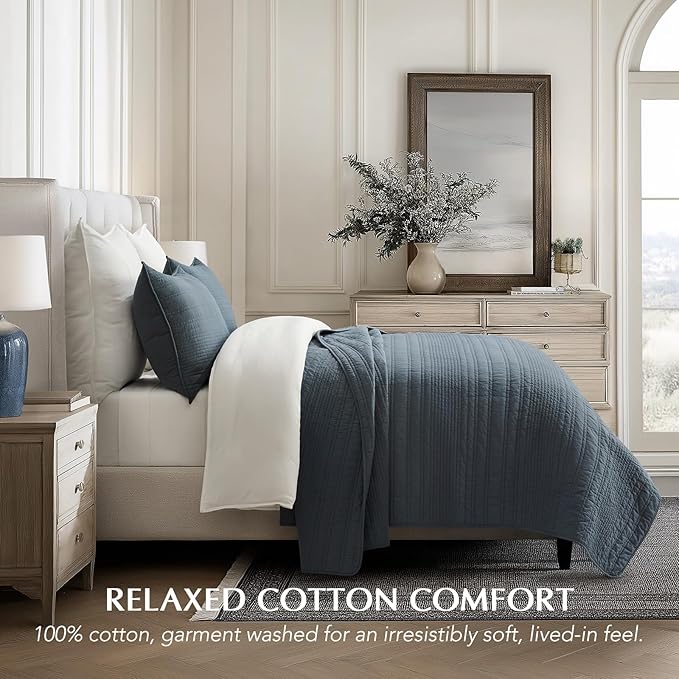 100% Cotton Quilt Set - King - 3 Piece