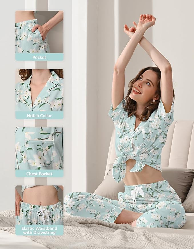 Women's 100% Cotton Pajama Set - 2 Piece