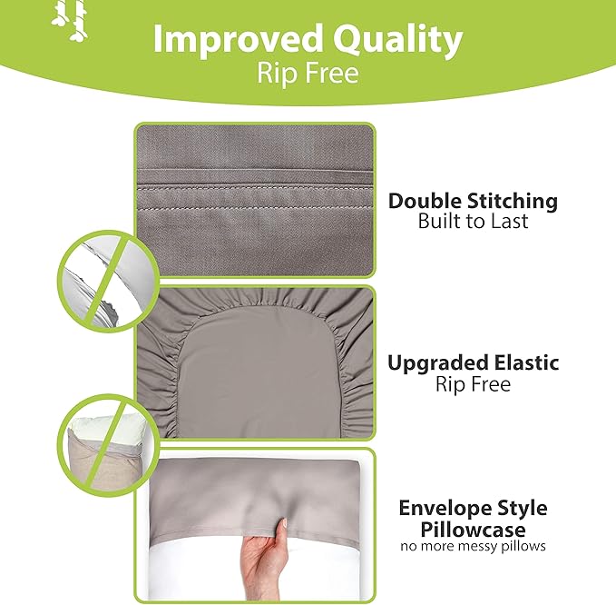 Bamboo Cooling Bed Sheet Set - Queen - 4 Piece