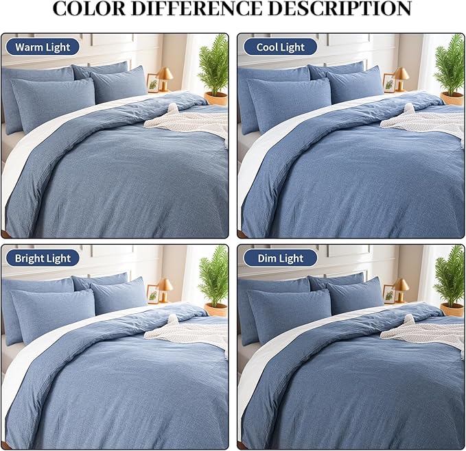 Linen Duvet Cover Set - King - 3 Piece
