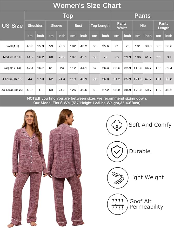 Women's Pants Pajama Set - Long Sleeve - 2 Piece