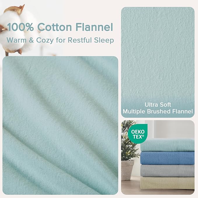 Flannel Bed Sheet Set - King - 4 Piece