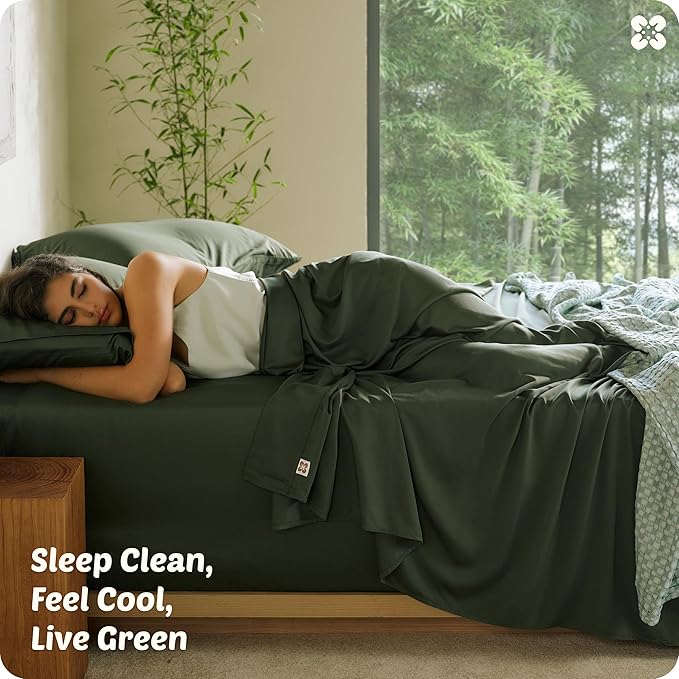 Bamboo Cooling Bed Sheet Set - King - 18 in Deep Pocket - 4 Piece