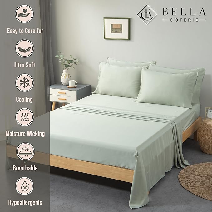 Bamboo Cooling Bed Sheet Set - King - 6 Piece