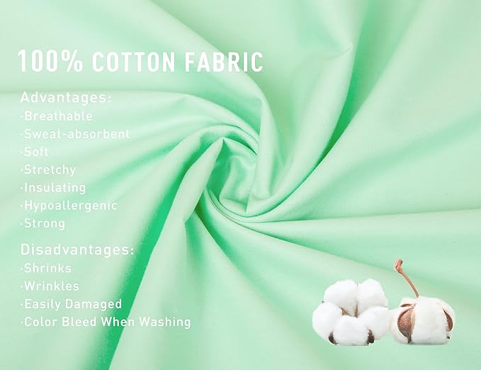 100% Cotton Pillowcase Set - King - 20 x 40 in - 2 Piece