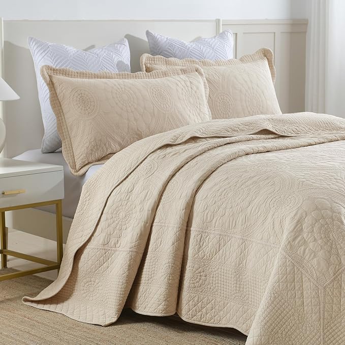 100% Cotton Quilt Set - King - 3 Piece