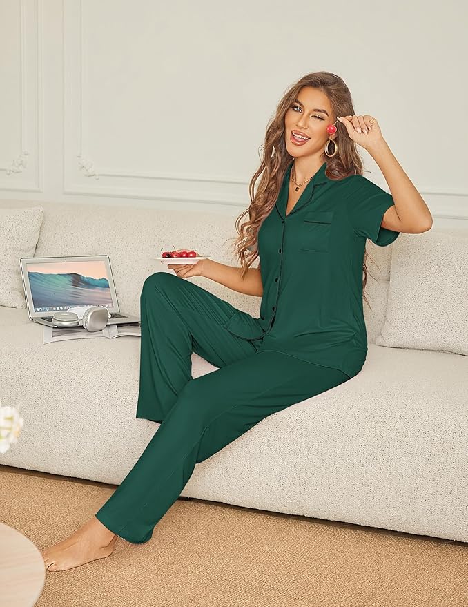 Pants Pajama Set - Short Sleeve - 2 Piece