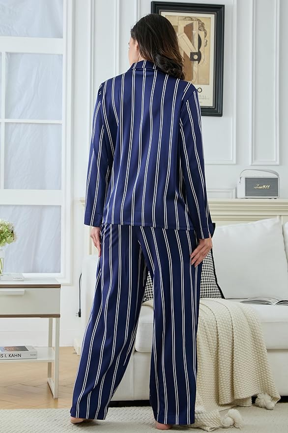 Satin Pajama Set - Long Sleeve - 2 Piece