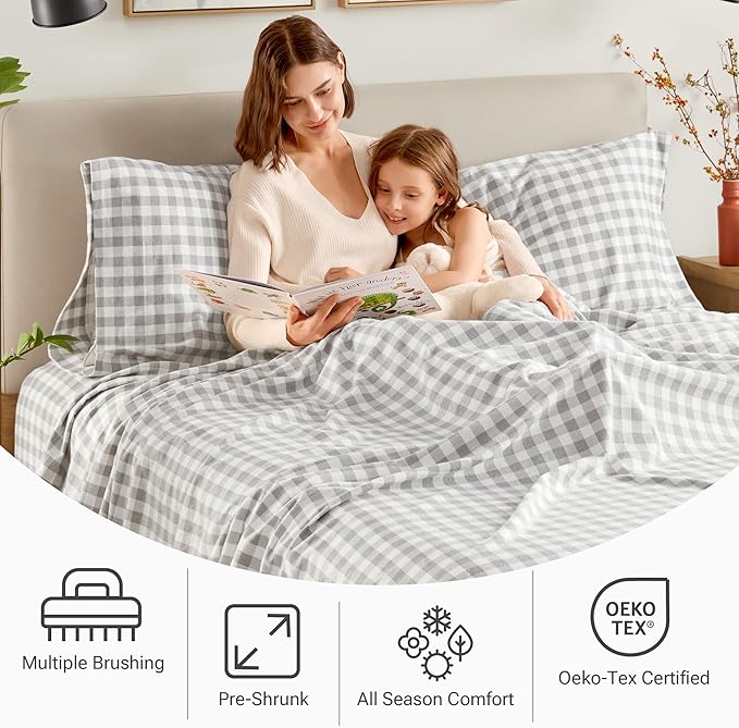 100% Cotton Bed Sheet Set - Full - 4 Piece