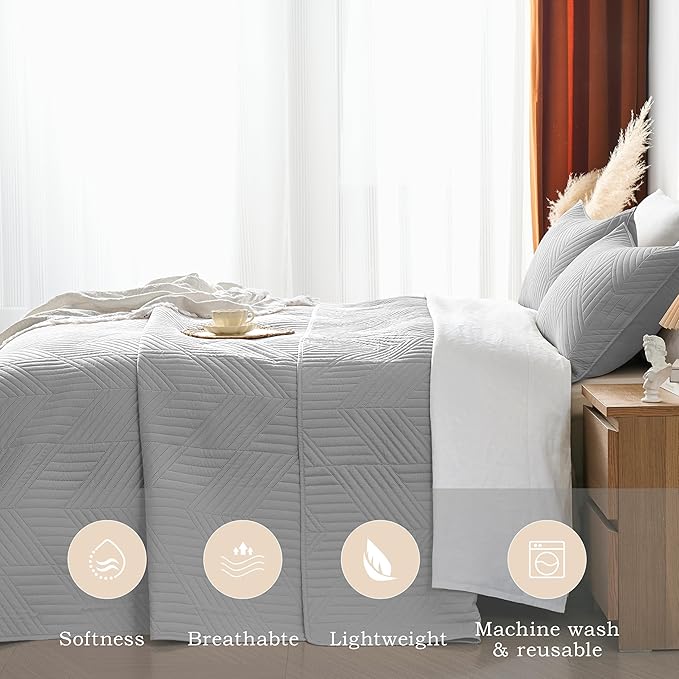 Microfiber Quilt Set - Queen