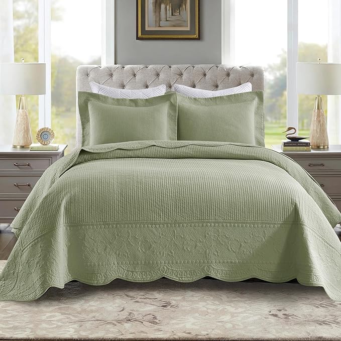 100% Cotton Quilt Set - Queen - 3 Piece