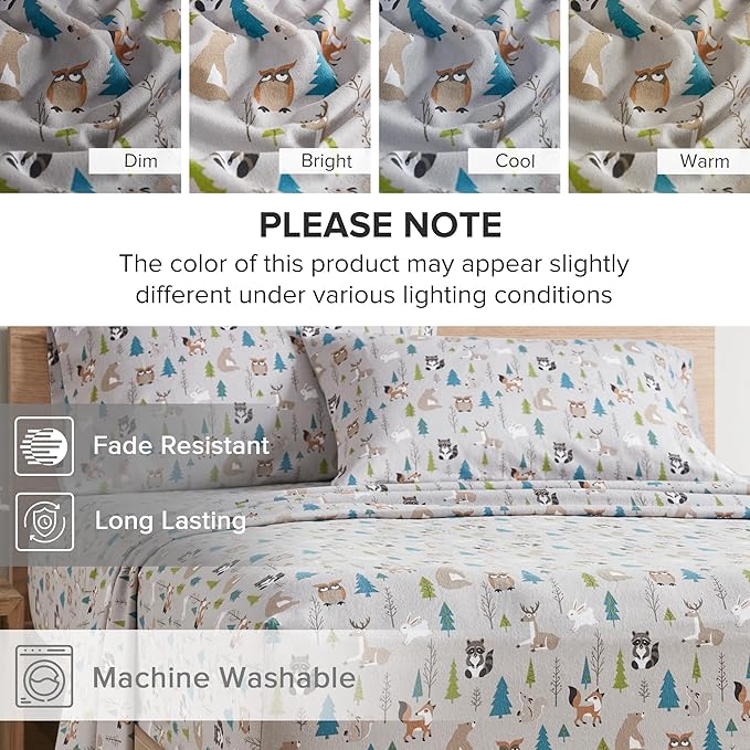 Flannel Bed Sheet Set - Full - 4 Piece