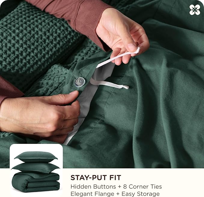 100% Cotton Duvet Cover Set - King - 3 Piece