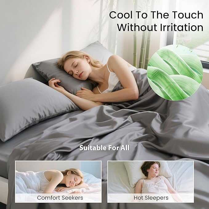 Bamboo Cooling Bed Sheet Set - King - 4 Piece