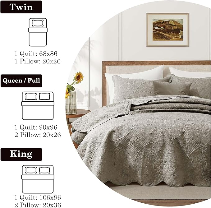 Microfiber Quilt Set - King - 8 Pack