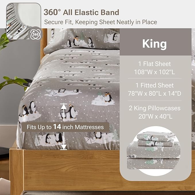 100% Cotton Bed Sheet Set - King