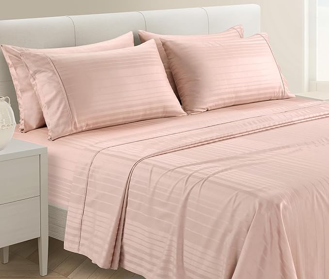 100% Cotton Bed Sheet Set - Full - 15 in Deep Pocket - 6 Piece