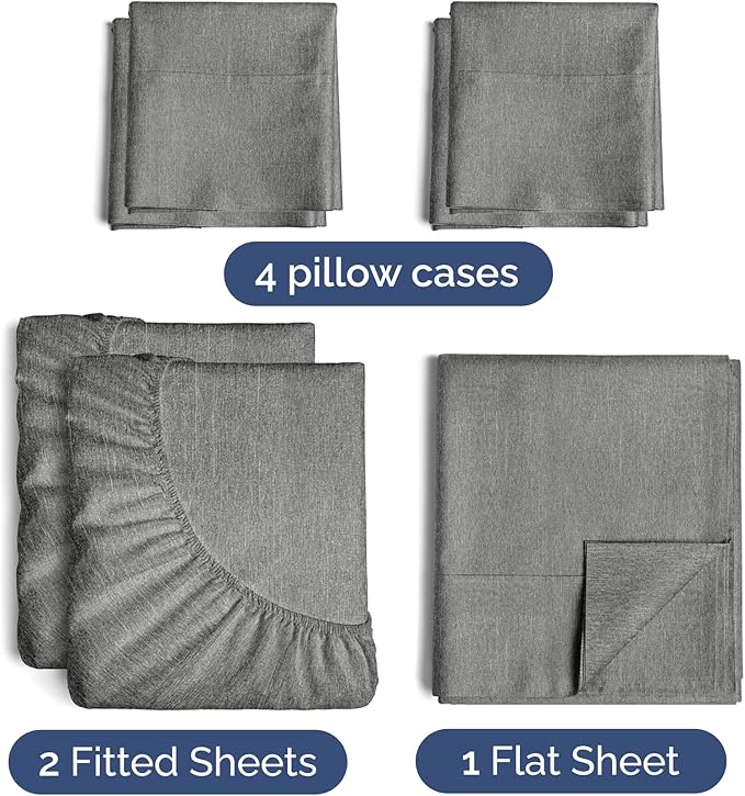 Cooling Bed Sheet Set - Split King - 16 in Deep Pocket - 7 Piece