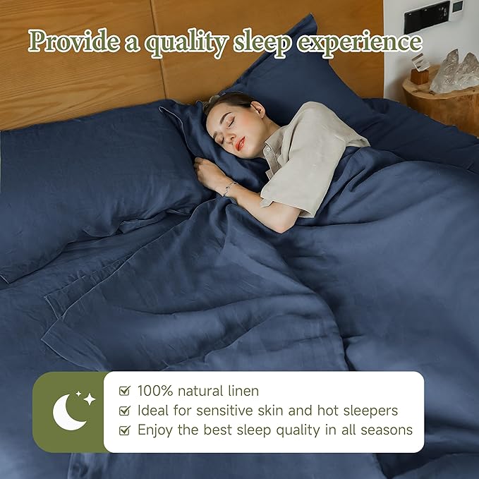 Linen Bed Sheet Set - Full - 4 Piece