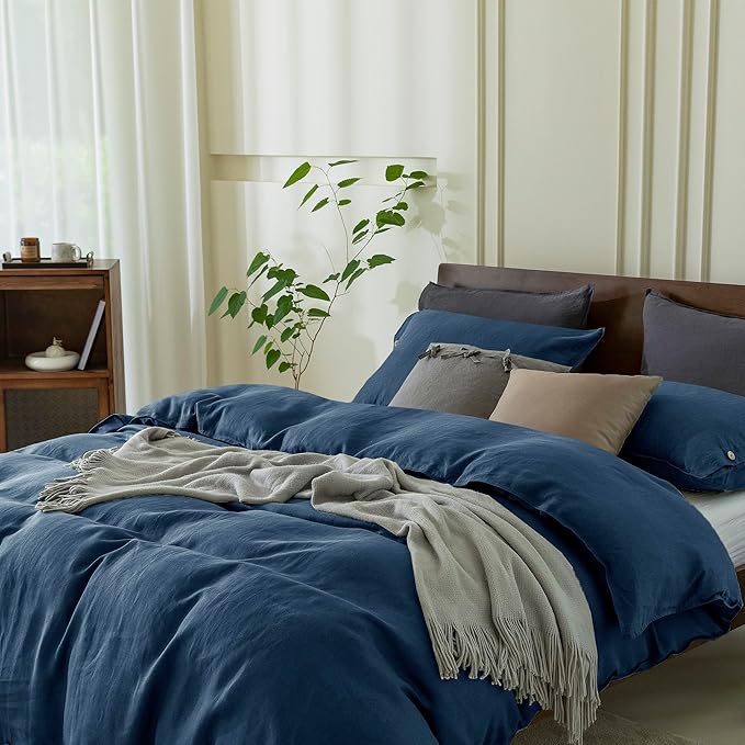 Linen Duvet Cover Set - Queen - 3 Piece