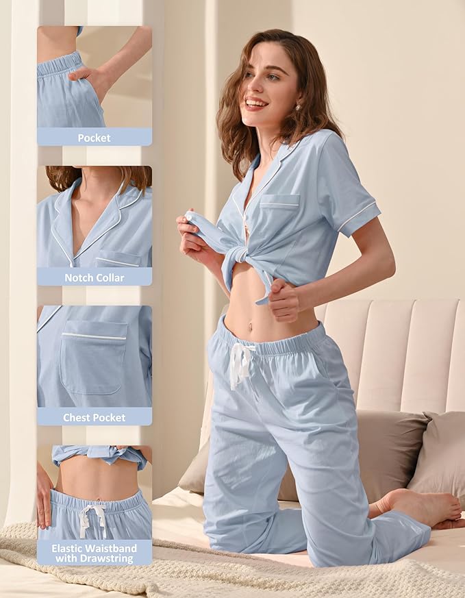 Women's 100% Cotton Pajama Set - 2 Piece