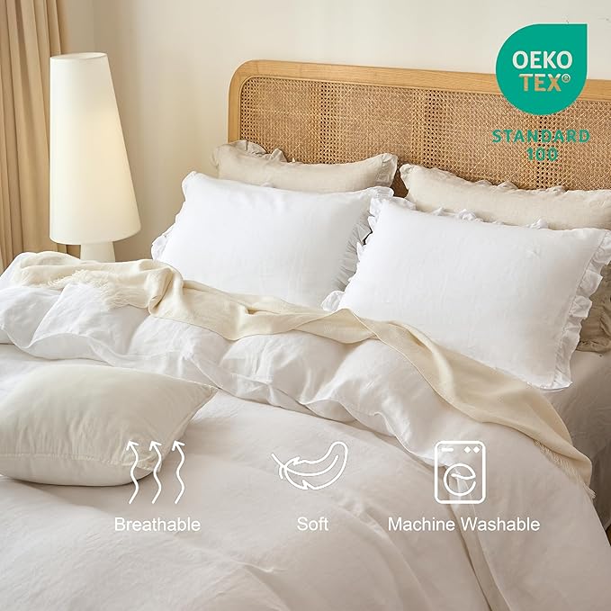 Linen Duvet Cover Set - King - 3 Piece