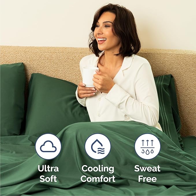Cooling Bed Sheet Set - Queen - 4 Piece