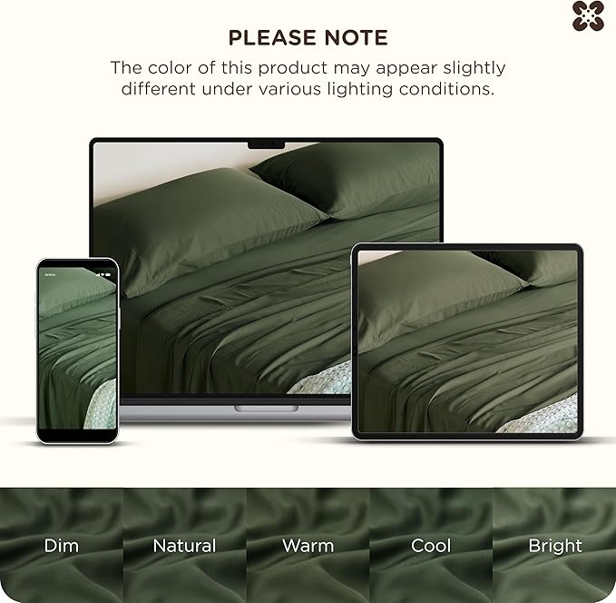 Bamboo Cooling Bed Sheet Set - King - 18 in Deep Pocket - 4 Piece