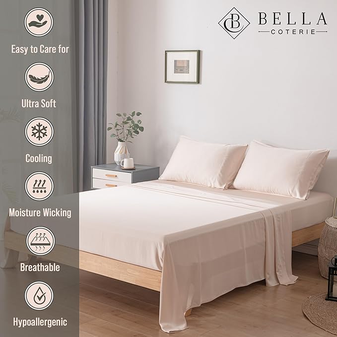 Bamboo Cooling Bed Sheet Set - Twin - 18 in Deep Pocket