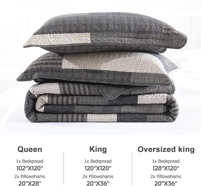 100% Cotton Bedding Set - King - 3 Piece