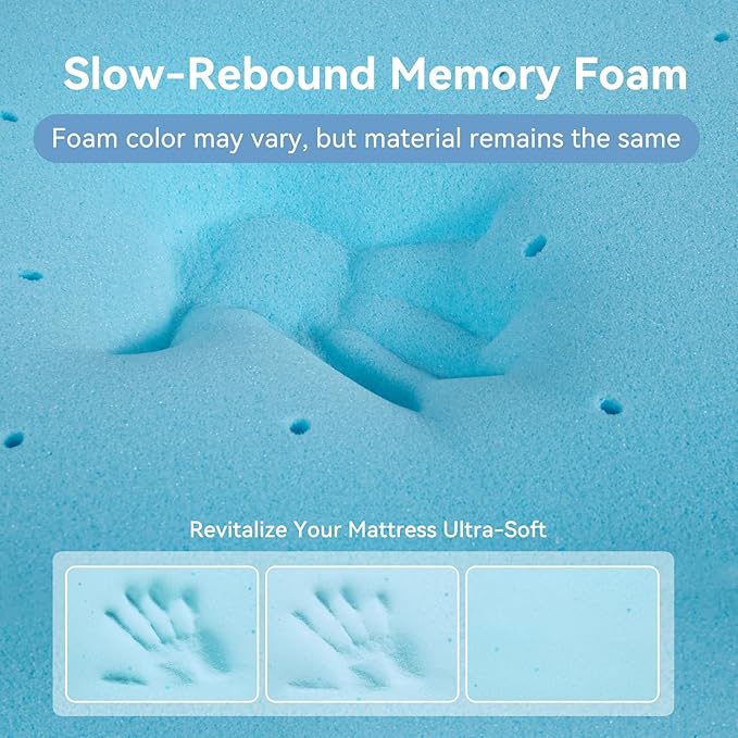 Memory Foam Cooling Mattress Topper - Full
