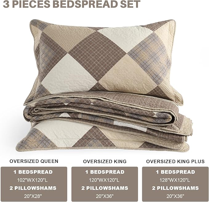 100% Cotton Bedding Set - King - 3 Piece