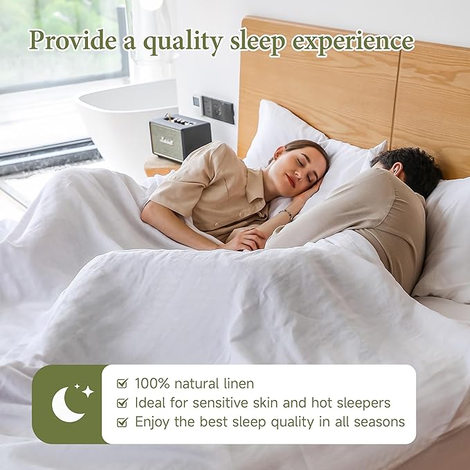 Linen Bed Sheet Set - Twin - 3 Piece