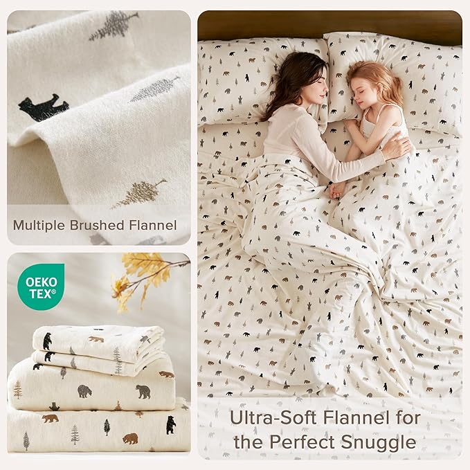 100% Cotton Bed Sheet Set - King - 4 Piece