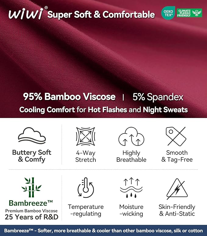 Women's Bamboo Cooling Pajama Set - Short Sleeve - 2 Piece