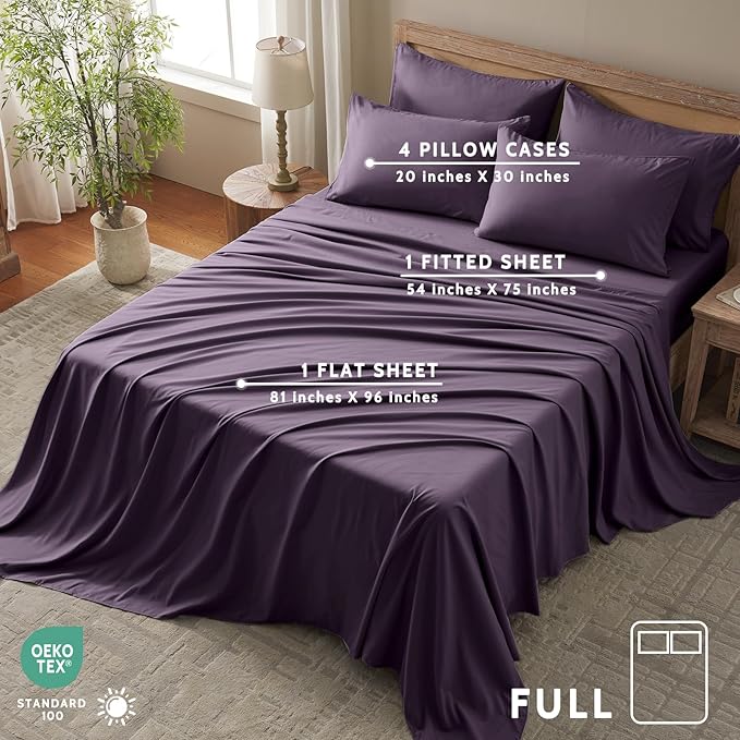 Microfiber Cooling Bed Sheet Set - Full - 6 Piece