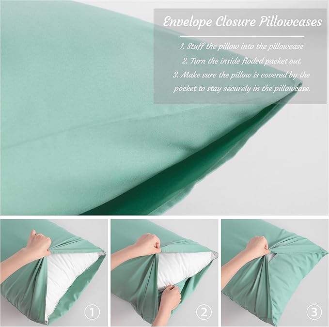 Microfiber Pillowcase Set - King - 20 x 40 in - 2 Pack - 2 Piece