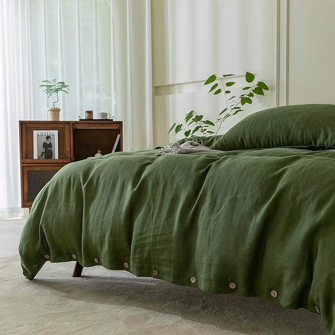 Linen Duvet Cover Set - California King - 104 x 98 in - 3 Piece