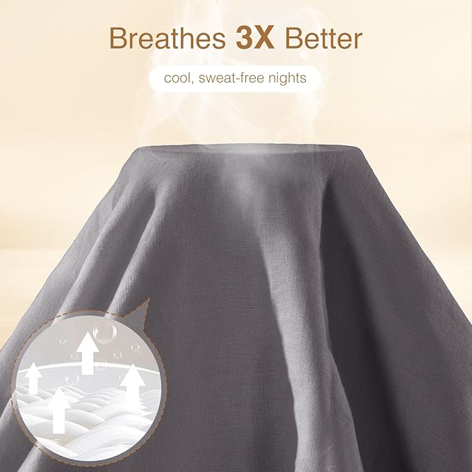 Linen Duvet Cover Set - King - 3 Piece