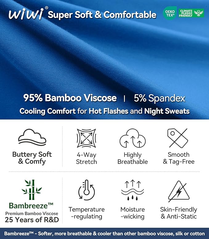 Women's Bamboo Cooling Pajama Set - Short Sleeve - 2 Piece