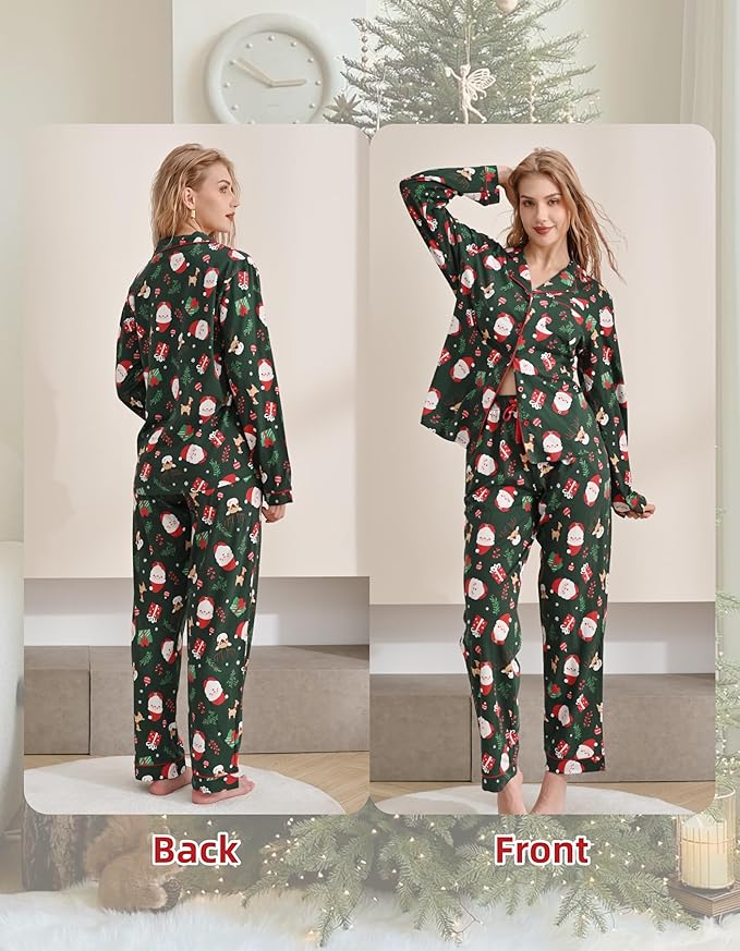 Women's 100% Cotton Pajama Set - Long Sleeve