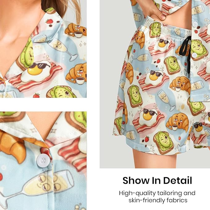 Women's Pajama Set - Short Sleeve - 2 Piece