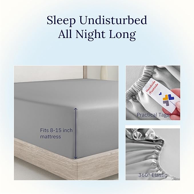 100% Cotton Fitted Sheet - Twin XL