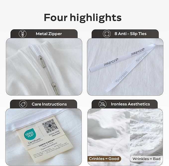 Linen Duvet Cover Set - Twin - 2 Piece