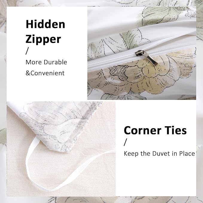 100% Cotton Duvet Cover Set - King - 3 Piece