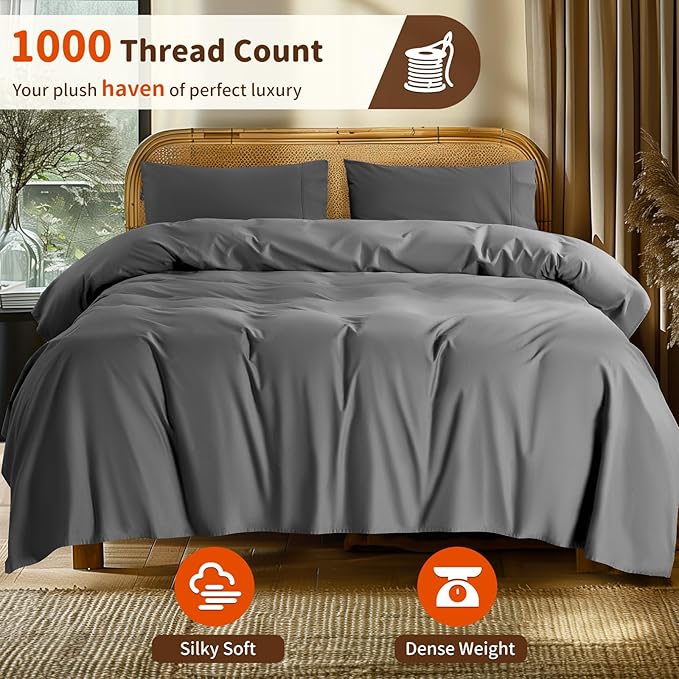 100% Cotton Bed Sheet Set - California King - 16 in Deep Pocket - 4 Piece