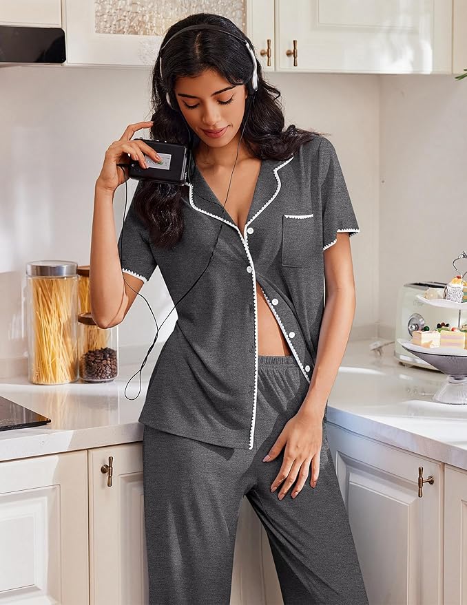Women's Pajama Set - Short Sleeve - 2 Piece