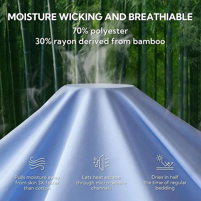 Bamboo Cooling Pillowcase Set - King - 2 Piece